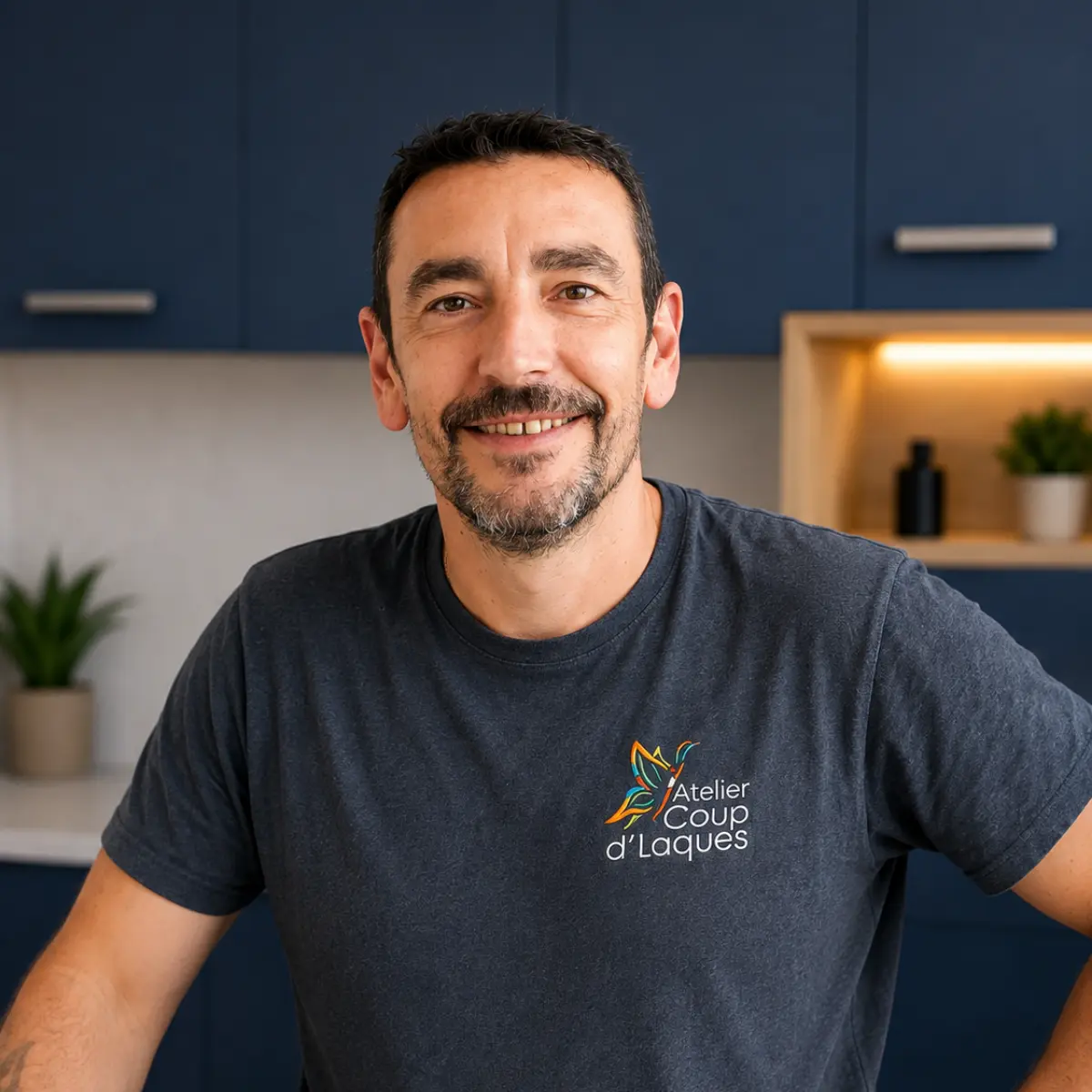 Portrait de Laurent, agent de production, sur un chantier